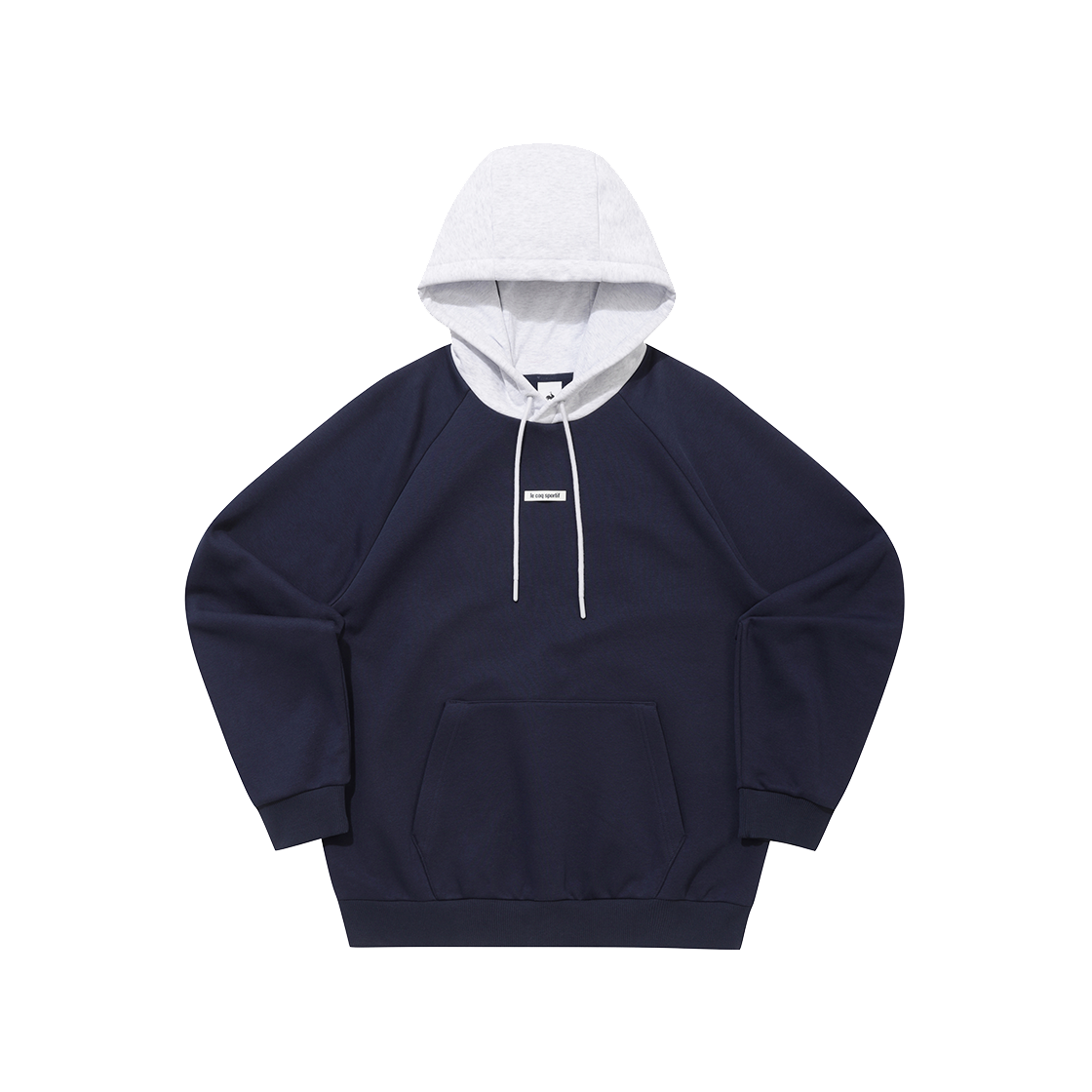 QQ423LHDO2_DNV0 le coq sportif Unisex Essential Brushed Hooded T-Shirt Dark Navy