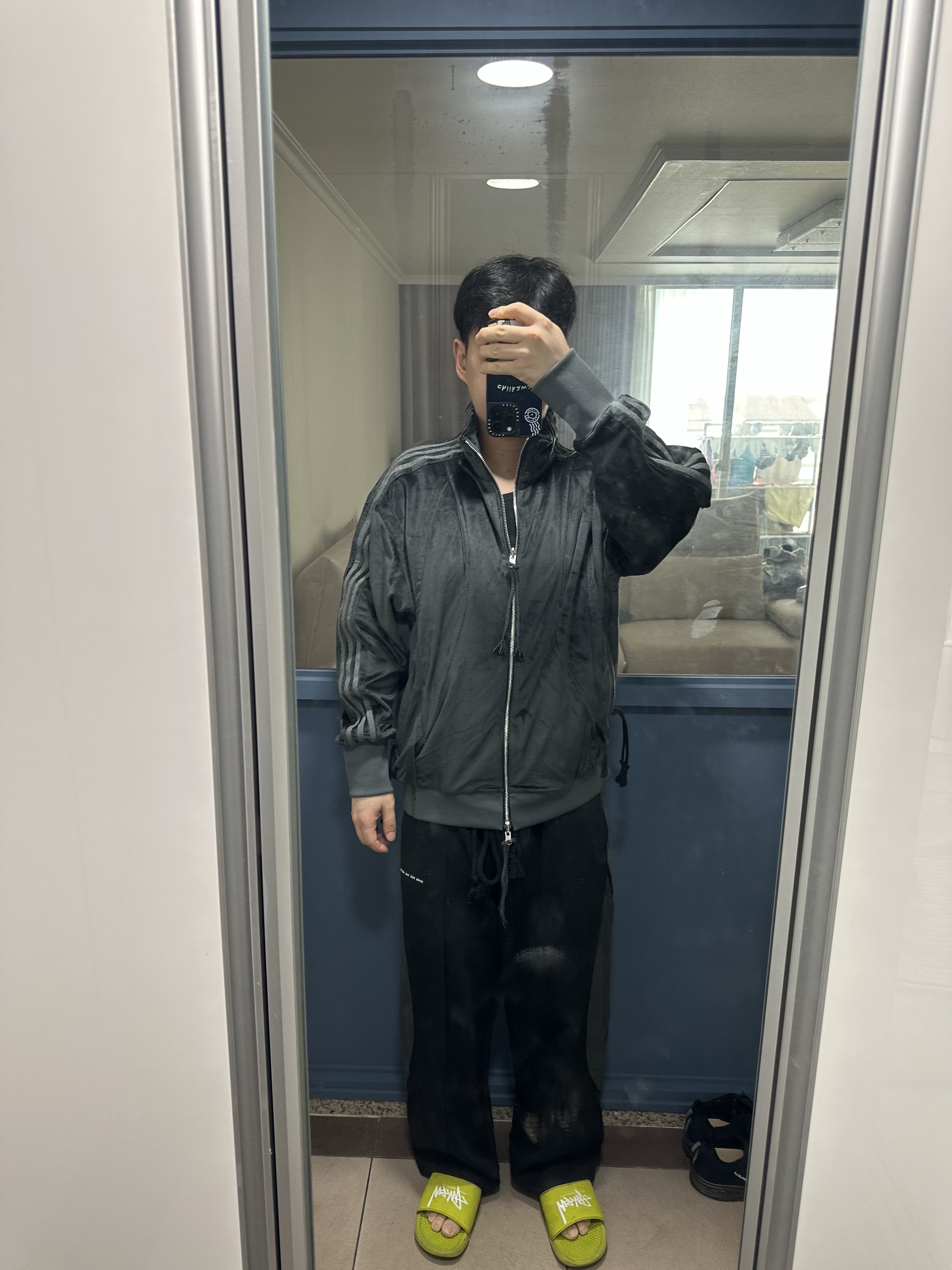 Adidas x Song for the Mute Track Jacket Black - KR Sizing, Adidas x Song for the Mute Track Pants Black - KR Sizing 착용 스타일