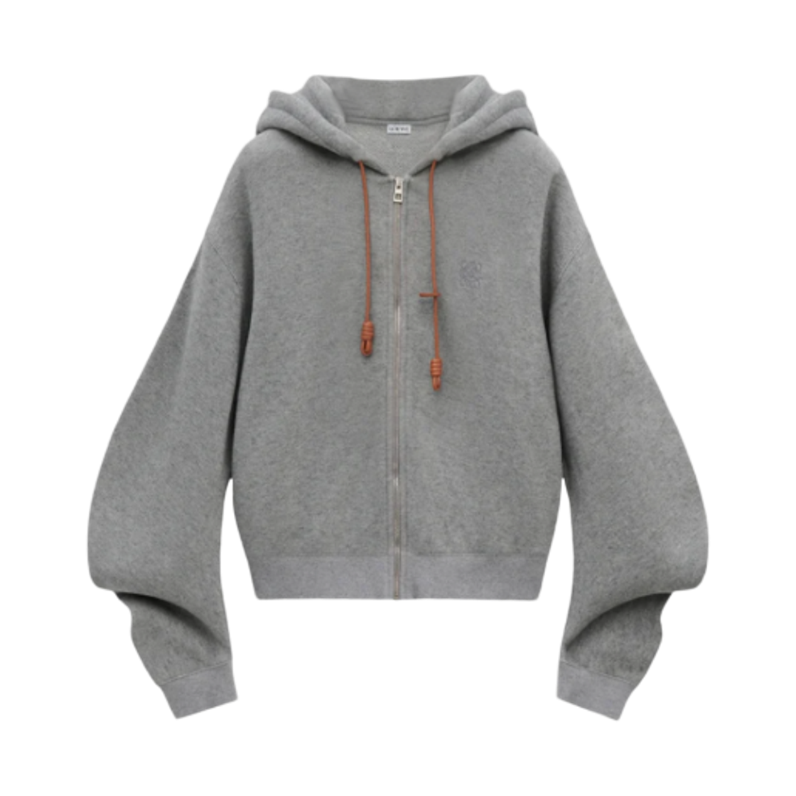 S359Y25X63-1120 (W) Loewe Flamenco Hoodie in Cotton and Cashmere Grey