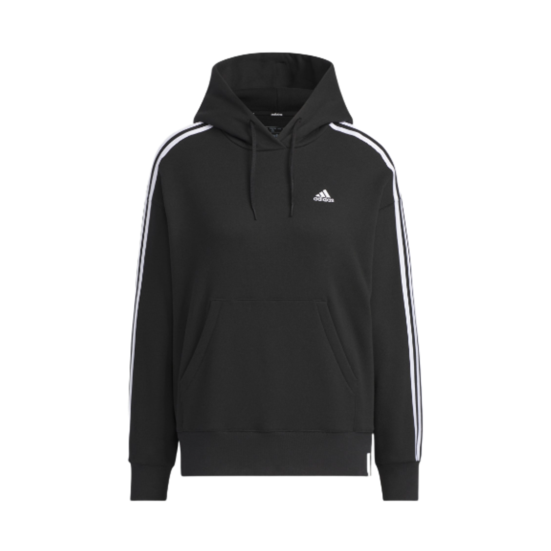 JF1406 (W) Adidas Essential+ 3S French Terry Hoodie Black - KR Sizing