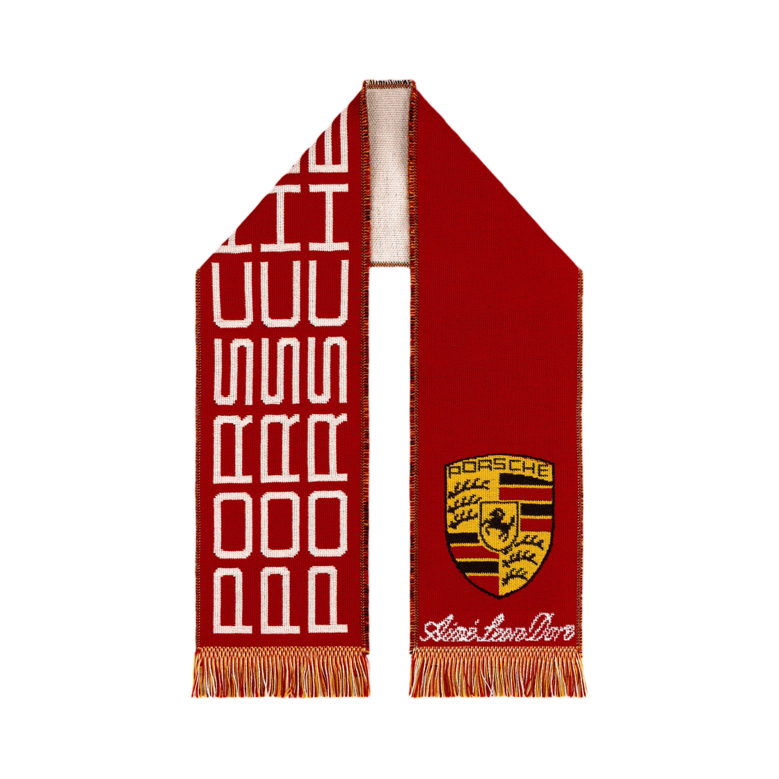 - Aime Leon Dore x Porsche Wool Racing Scarf Tango Red