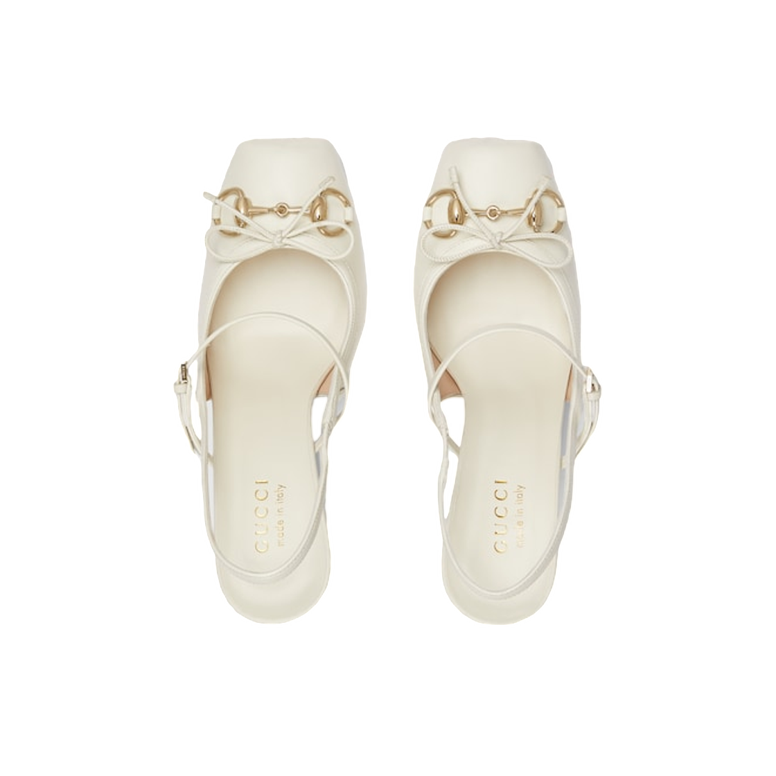 (W) 구찌 홀스빗 슬링백 펌프 화이트((W) Gucci Horsebit Slingback Pump White) - 2