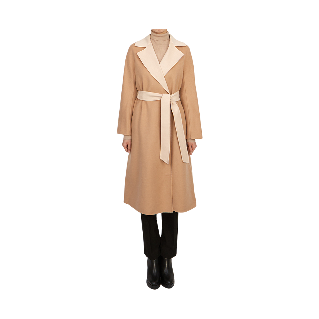 [17% 쿠폰] (W) 막스마라 스튜디오 클레 울 앤 캐시미어 방수 코트 베이지([17% 쿠폰] (W) Max Mara Studio Cles Wool and Cashmere Robe Coat Beige) - 2