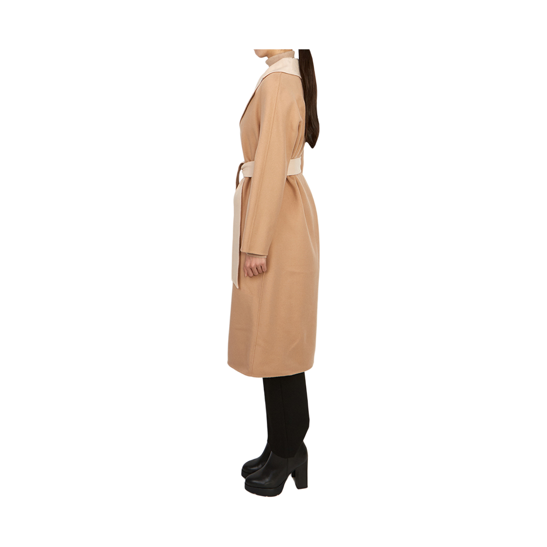 [17% 쿠폰] (W) 막스마라 스튜디오 클레 울 앤 캐시미어 방수 코트 베이지([17% 쿠폰] (W) Max Mara Studio Cles Wool and Cashmere Robe Coat Beige) - 4