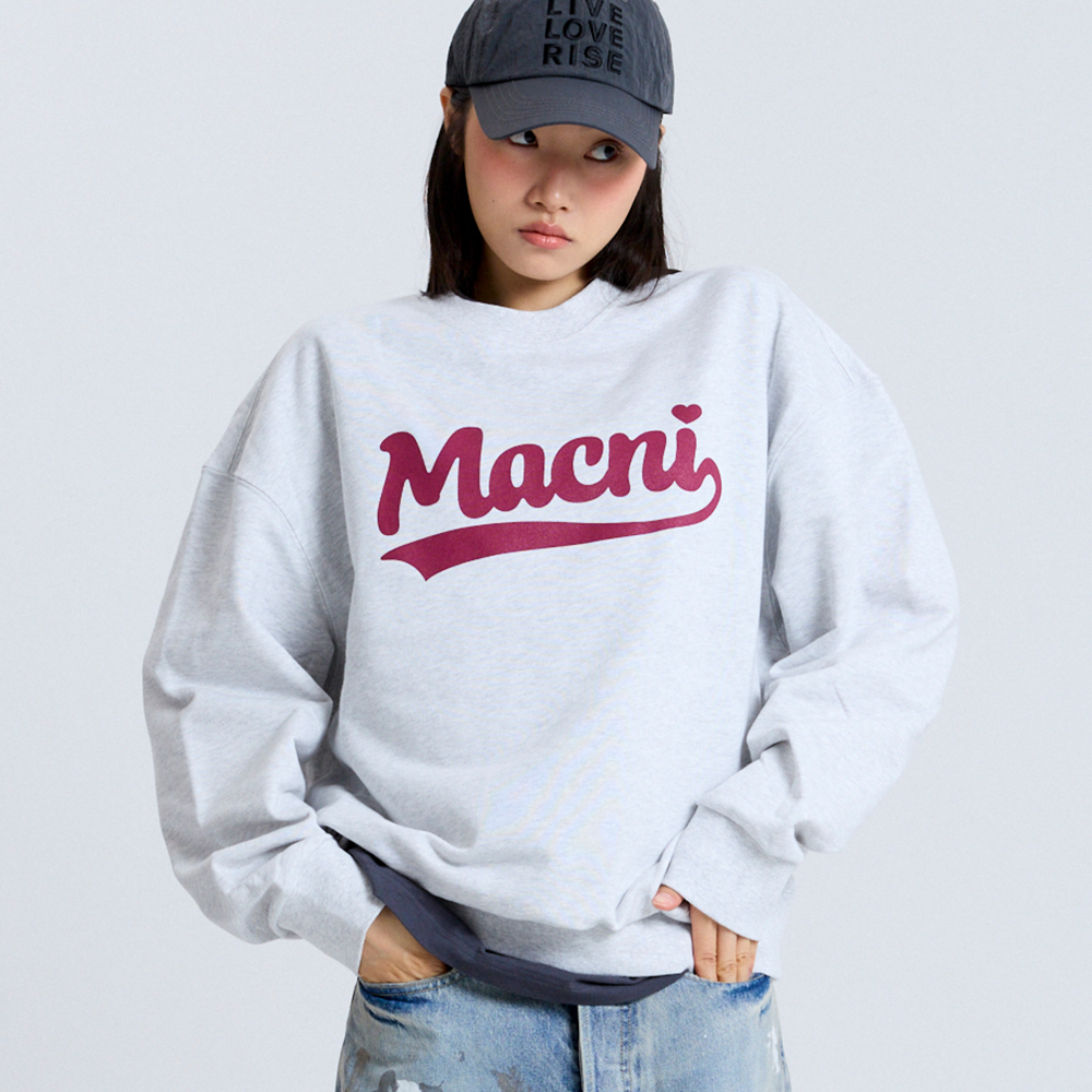 마크니 레트로 로고 스웻셔츠 라이트멜란지(MACNI Retro Logo Sweatshirt Light Melange) - 4
