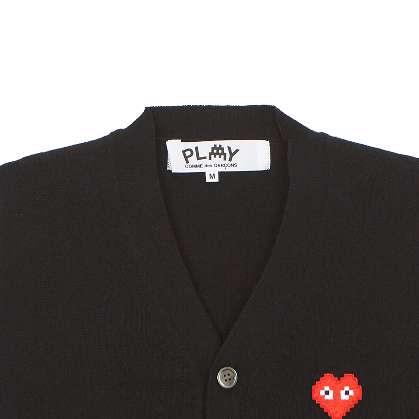 [25% 쿠폰] 플레이 꼼데가르송 x 인베이더 픽셀 하트 가디건 블랙([25% 쿠폰] Play Comme des Garcons x Invader Pixel Heart Cardigan Black) - 4