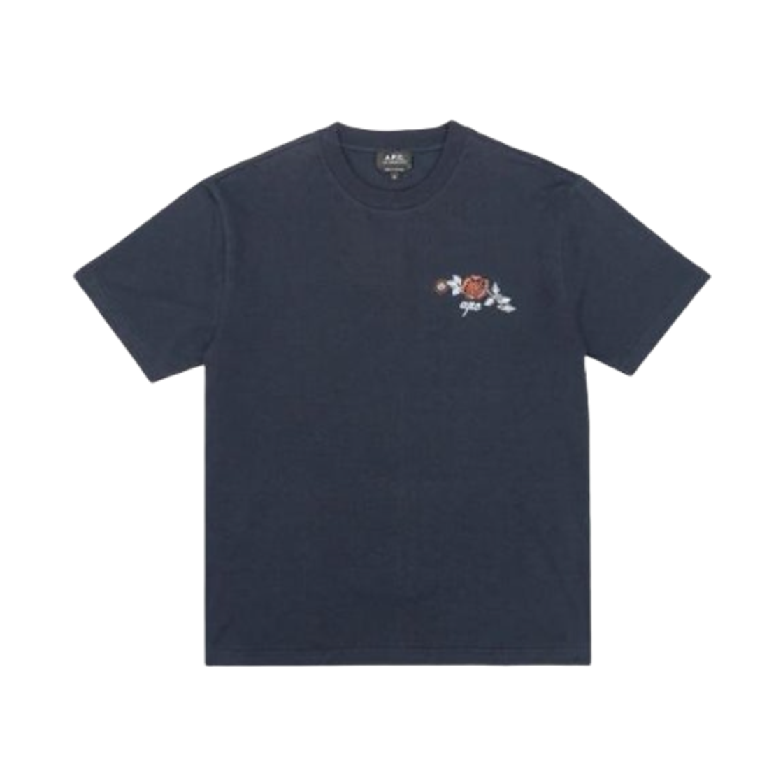 COGCK-H26511-IAK A.P.C. Oscar Floral T-Shirt Dark Navy Blue