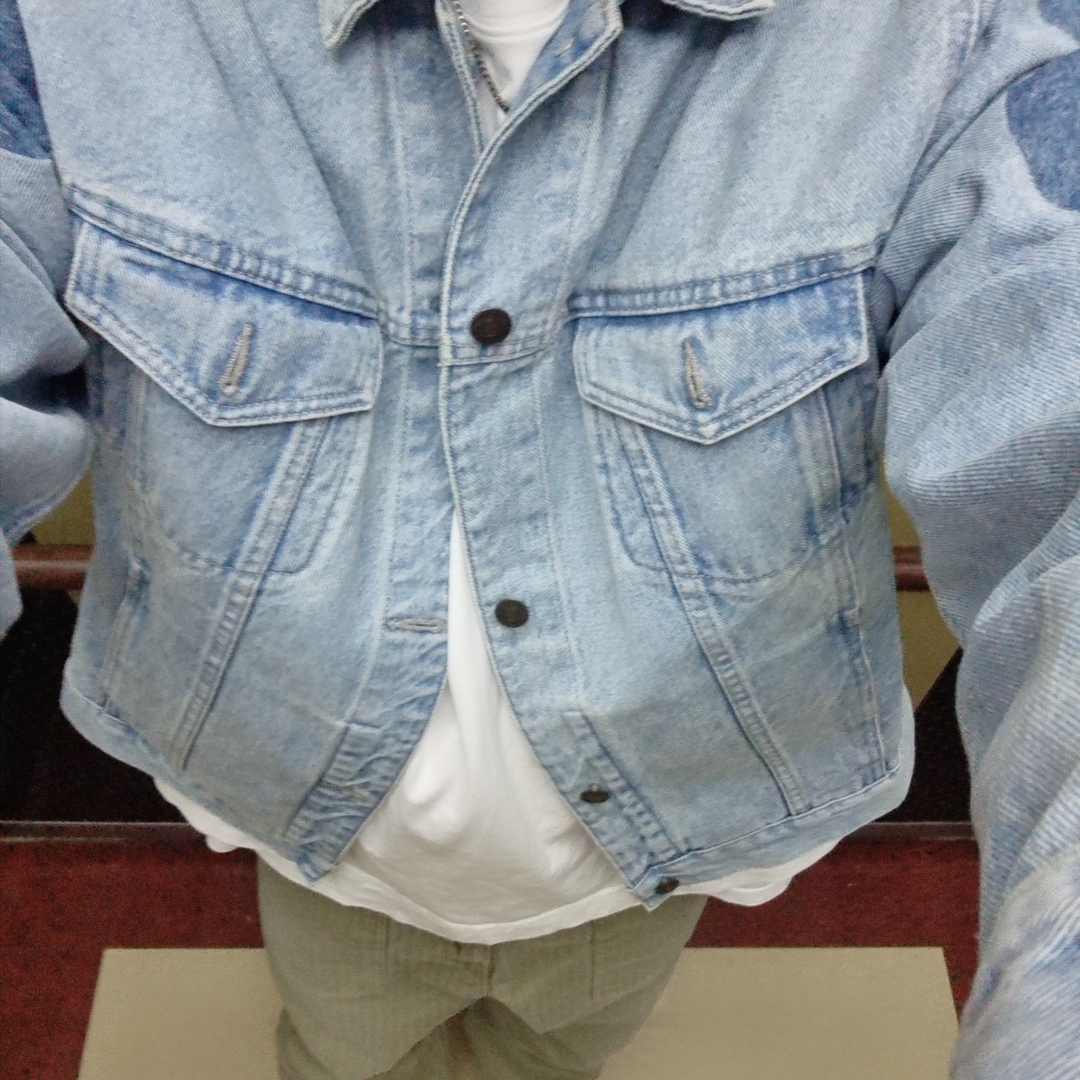 Supreme Inset Logo Denim Trucker Jacket Washed Blue - 22SS, Kapital Sulfurized Herringbone Easy Baker Pants Studs Remake Khaki 착용 스타일