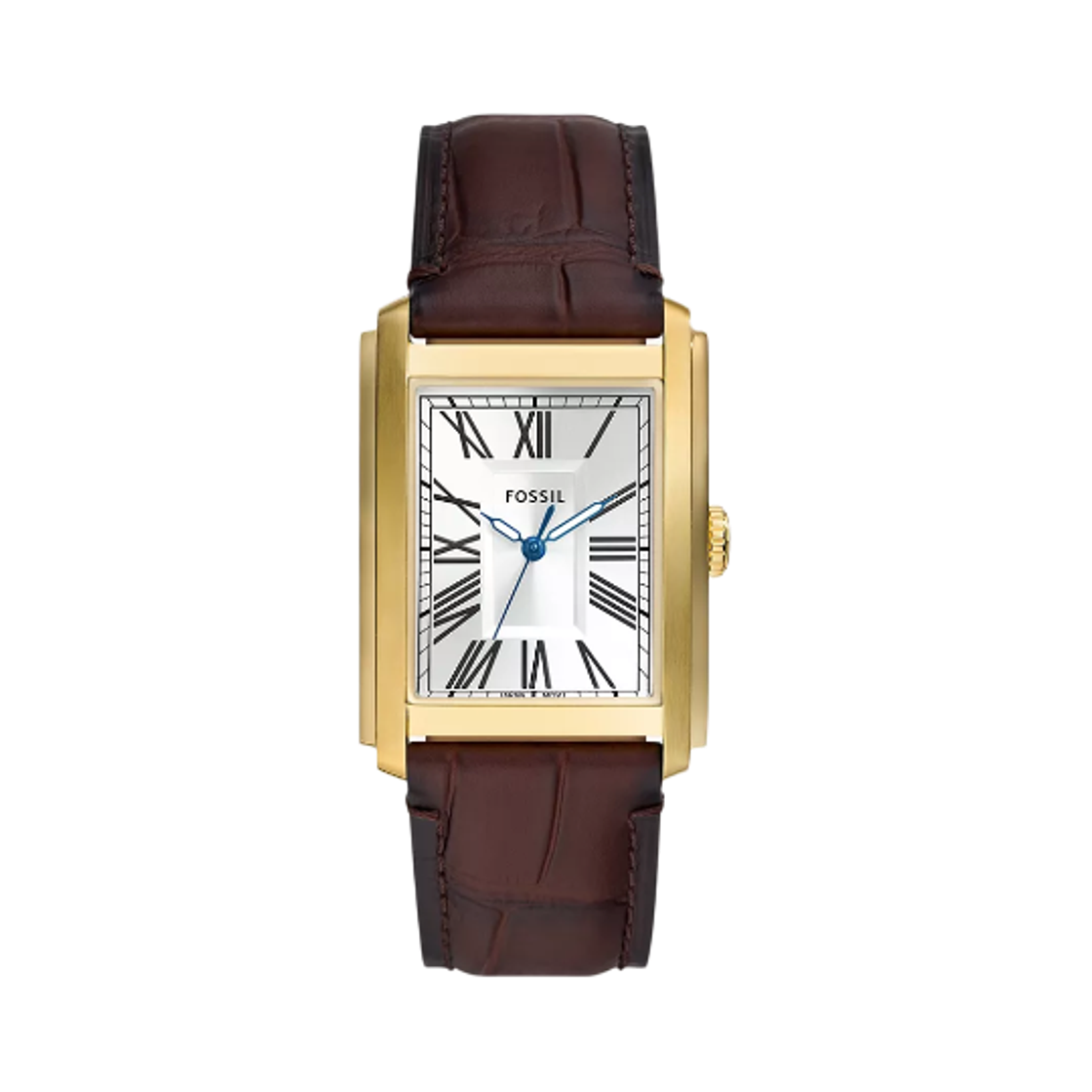 FS6011 Fossil Carraway Quartz Three-Hand 30mm Croco Leather Silver Brown