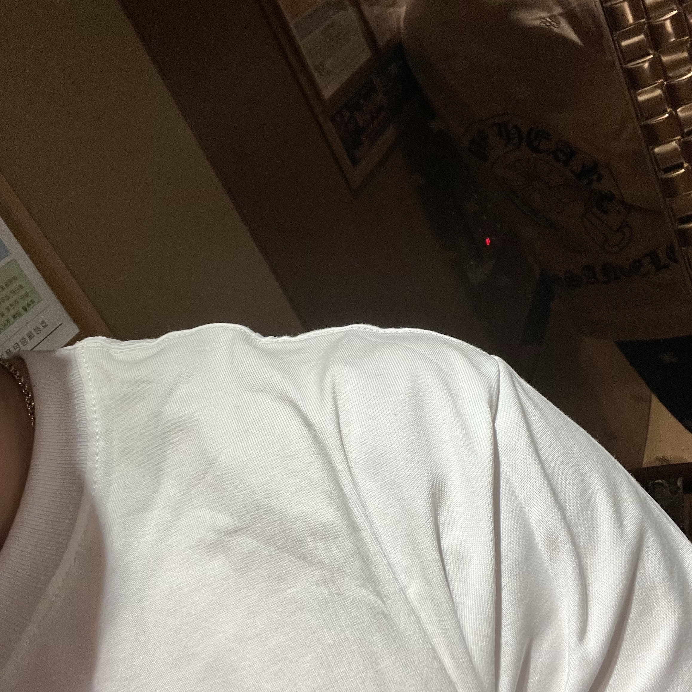 Chrome Hearts Horseshoe Fuck You Logo Long Sleeve T-Shirt White - Hong Kong Exclusive 착용 스타일 - 1