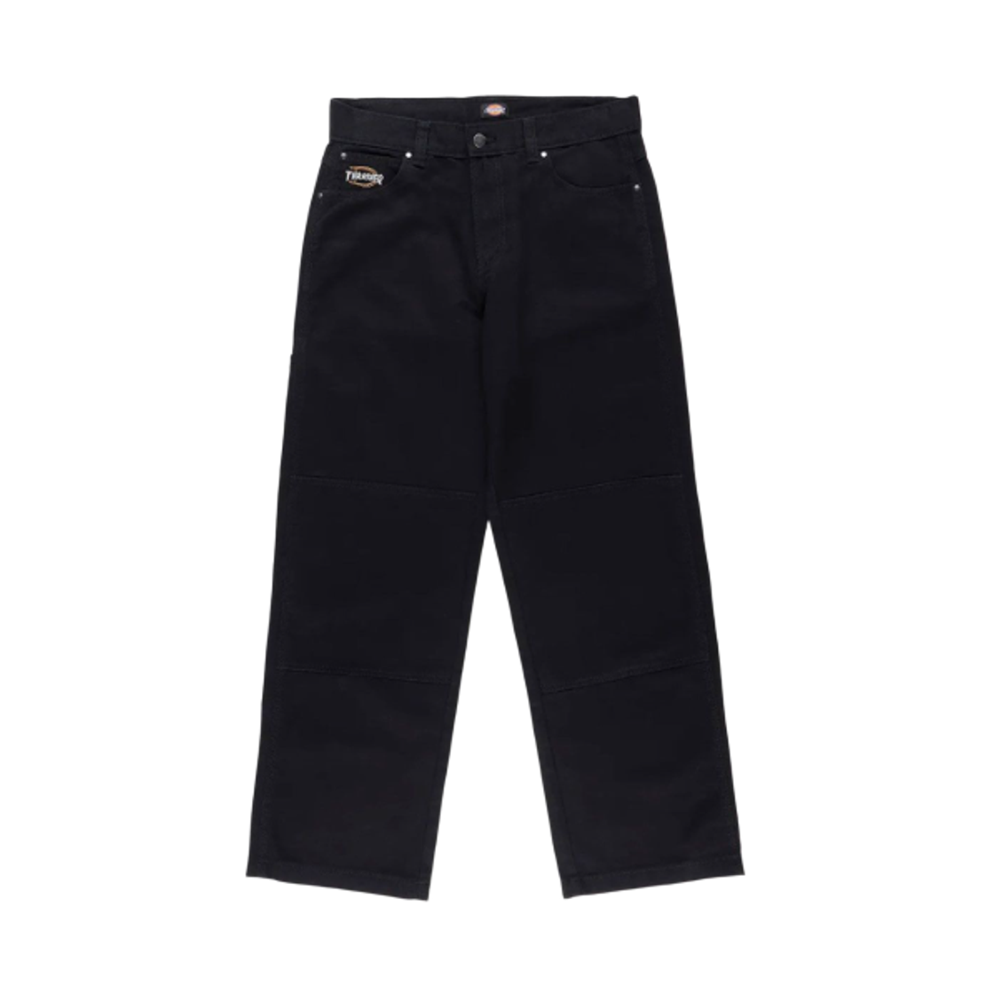 디키즈 x 트레셔 더블 니 팬츠 블랙(Dickies x Thrasher Double Knee Pants Black)