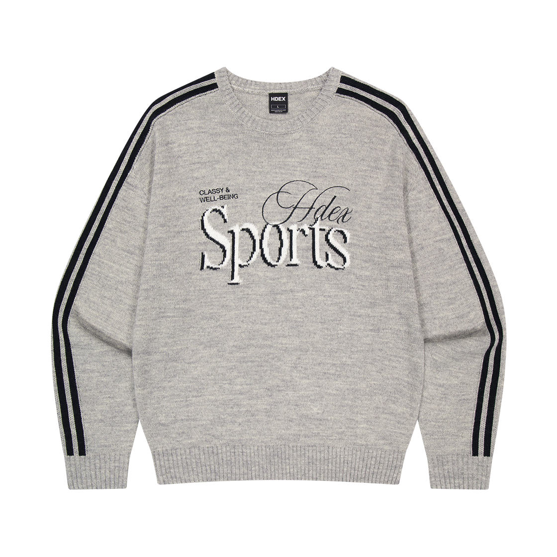 H253WOLKN05MGY HDEX Womens Knit Sweat Shirt Melange Gray