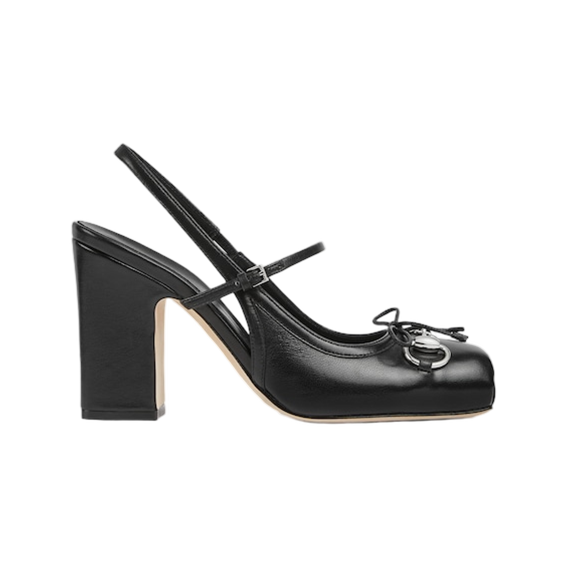 845891-AAFK1-1000 (W) Gucci Horsebit Slingback Pump Black