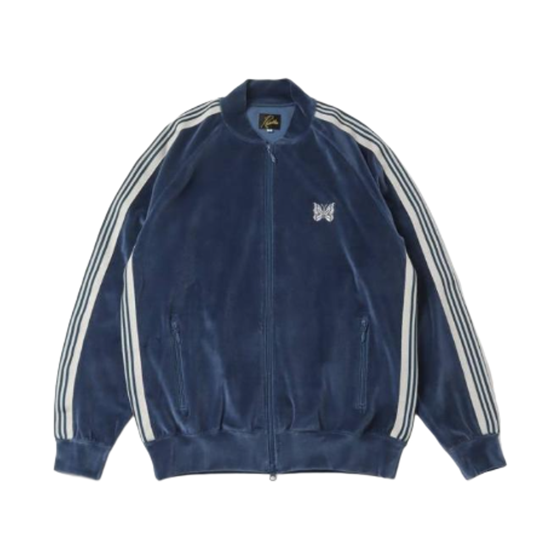 니들스 R.C. 트랙 자켓 C/PE 벨루어 마린 블루(Needles R.C. Track Jacket C/PE Velour Marine Blue)