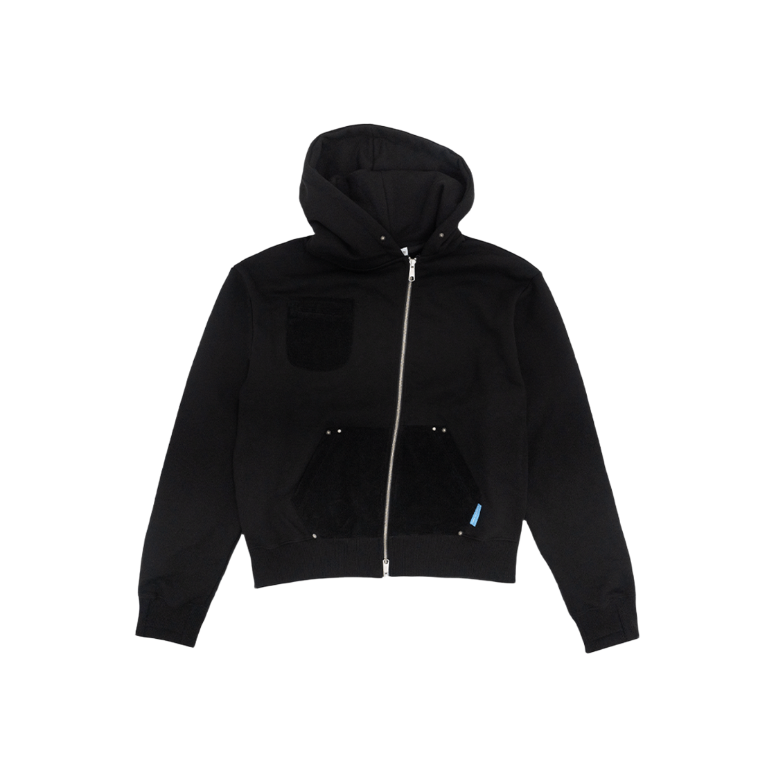 휴이 언발란스드 스터디드 후드집업 블랙(Huey Unbalanced Studded Hoodie Zip-Up Black)