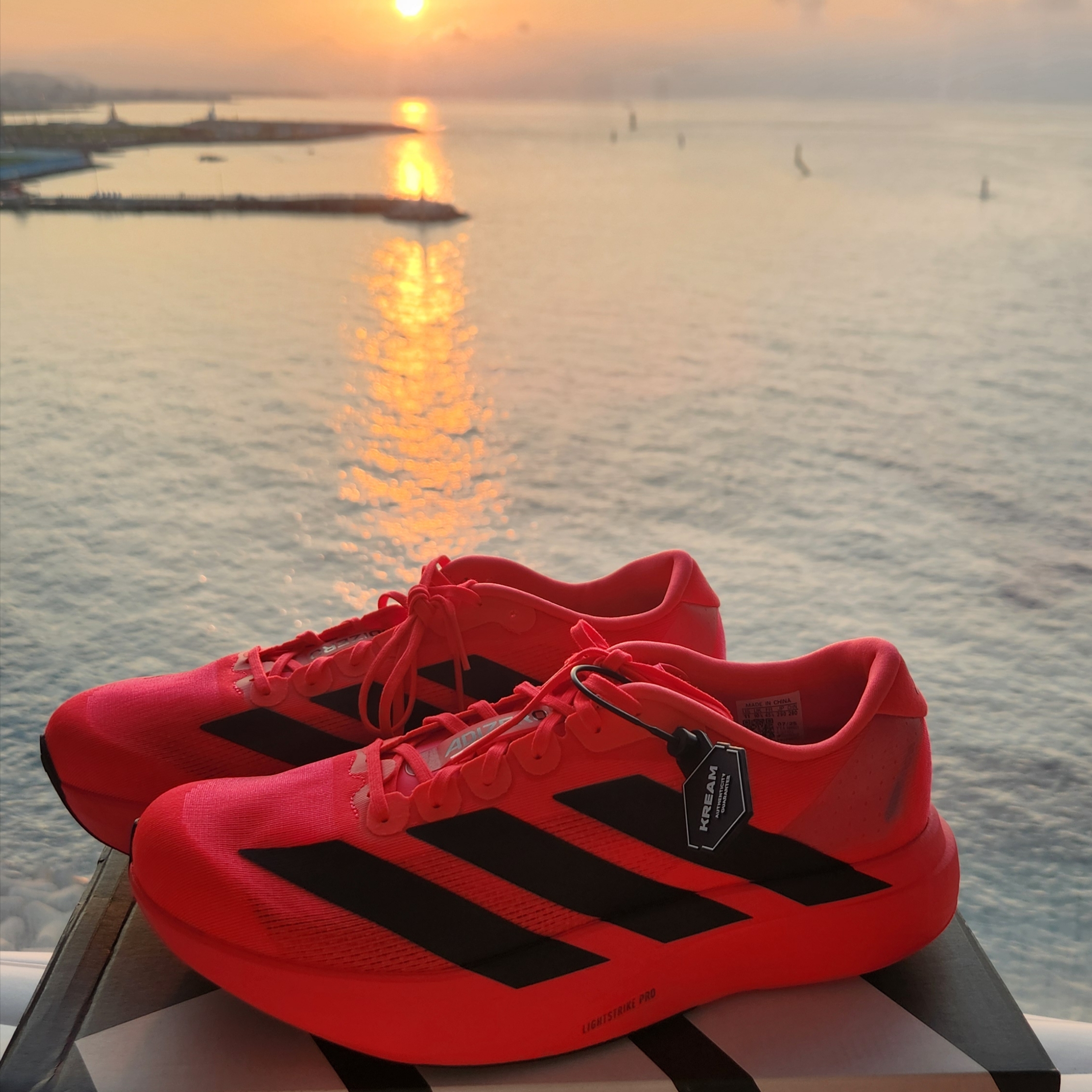 Adidas Adizero Evo SL Lucid Red Core Black 착용 스타일