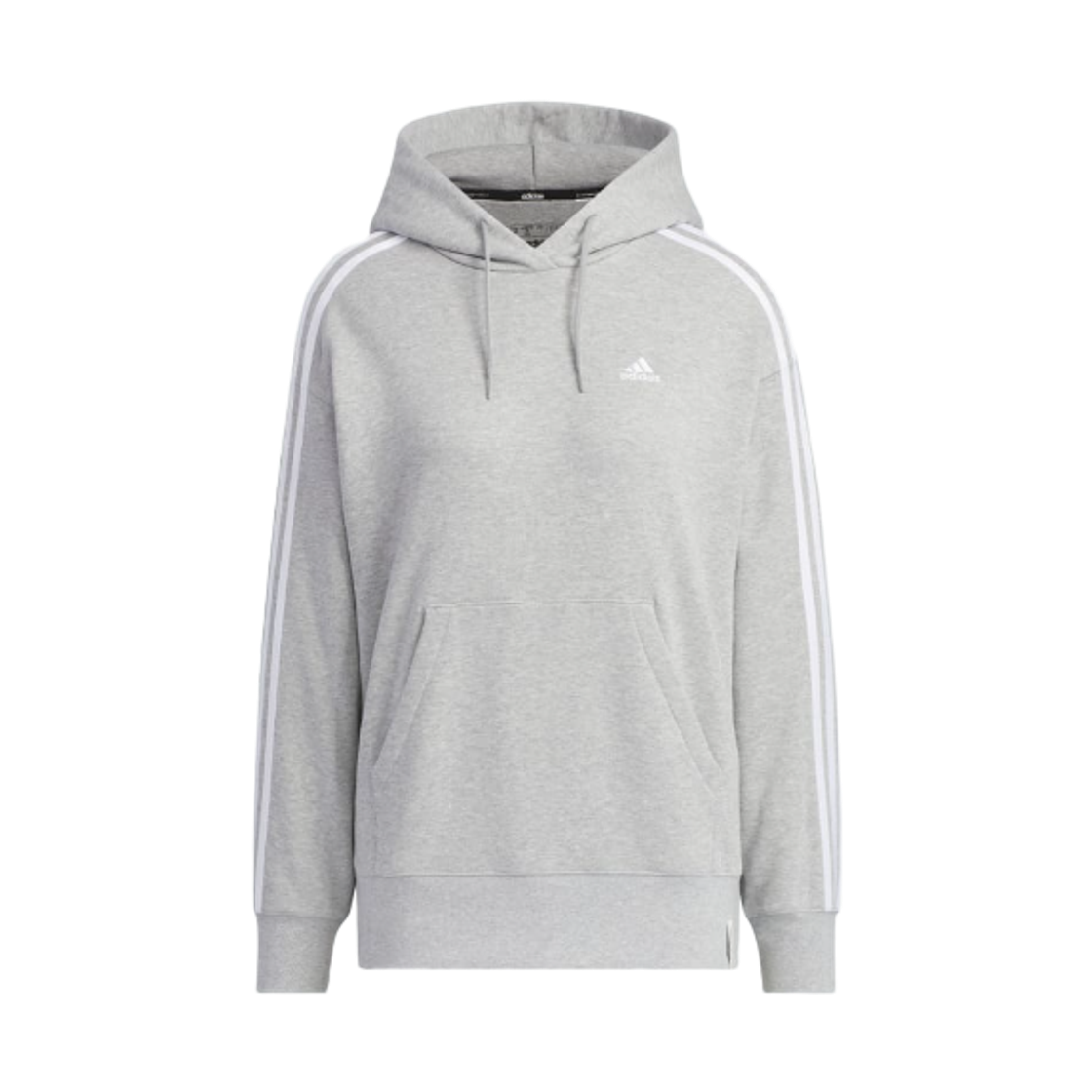 JF1407 (W) Adidas Essential+ 3S French Terry Hoodie Medium Grey Heather - KR Sizing