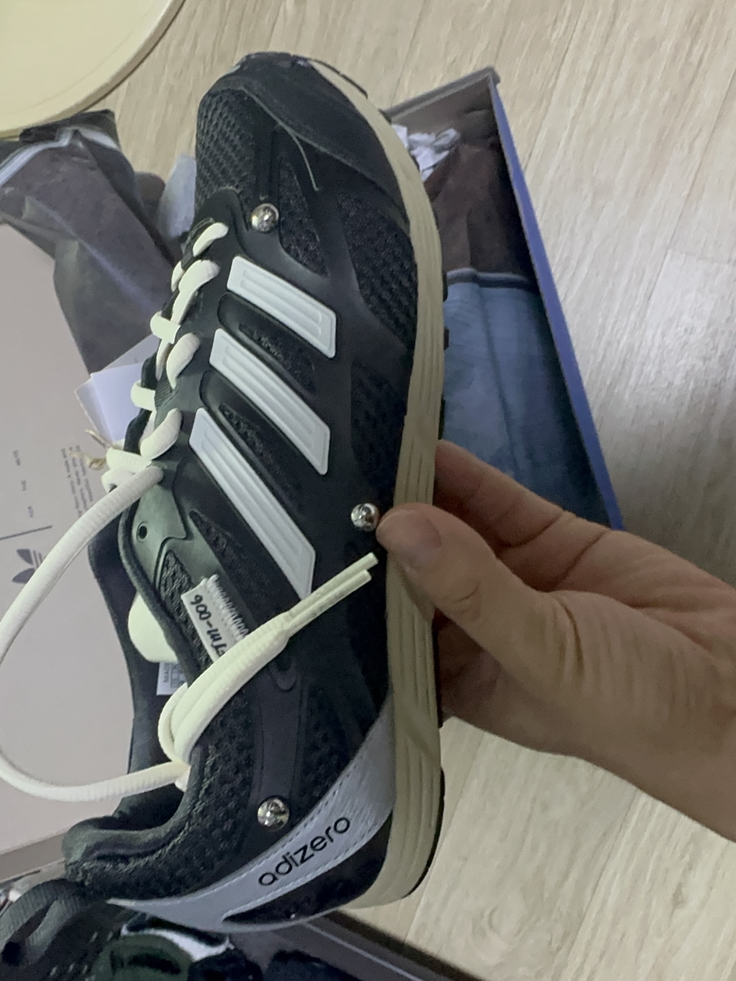 Adidas x Song for the Mute Adizero PR Core Black Cream White 착용 스타일