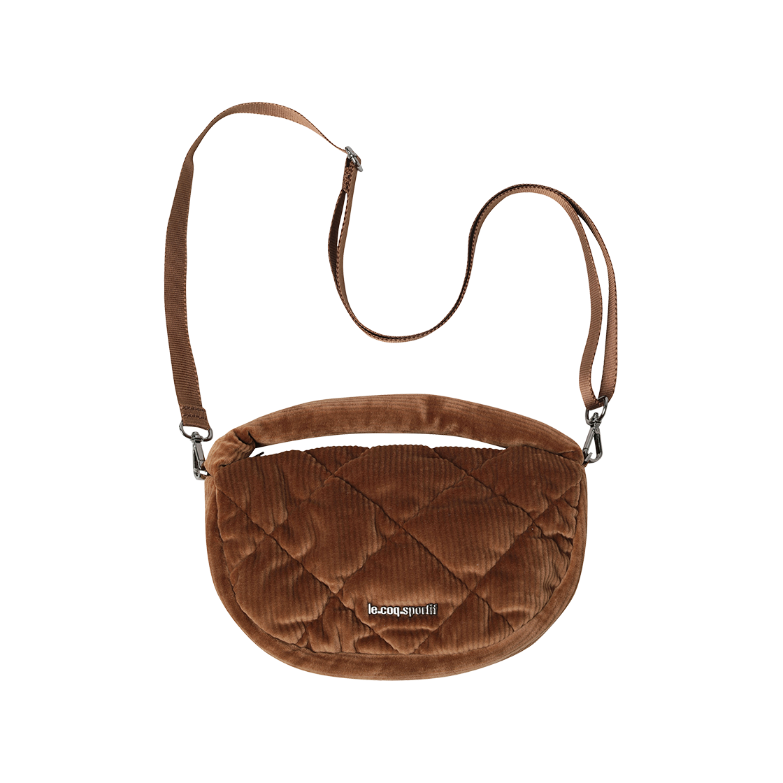 QQ322WBG91_BRW0 le coq sportif Women’s Corduroy Mini Quilted Bag Brown
