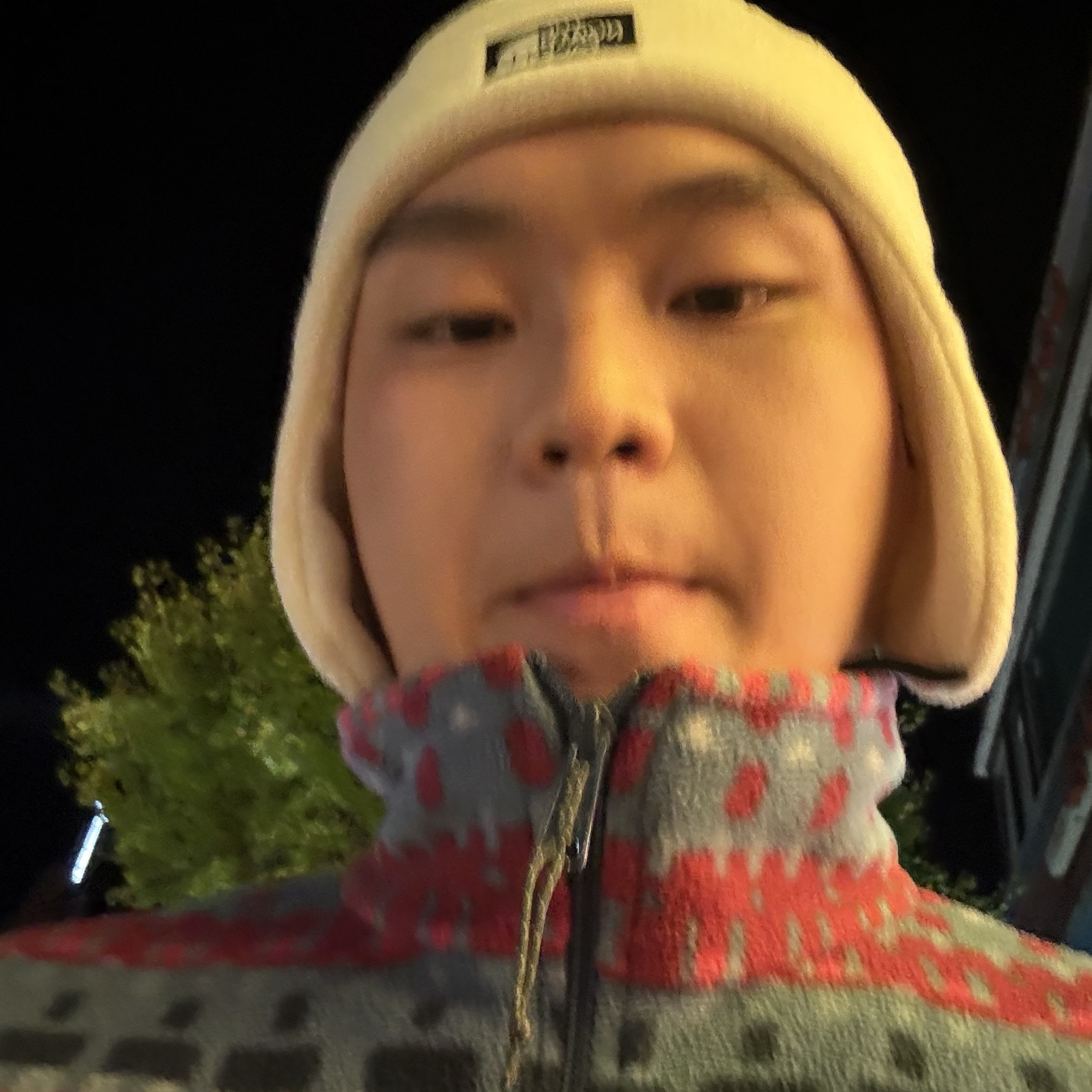 The North Face Fleece Earmuff Beanie White Sand 착용 스타일 - 2