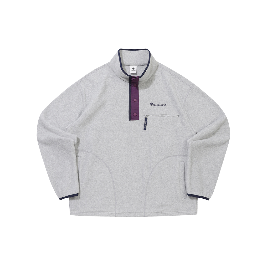 르꼬끄 스포르티브 유니 플리스 루즈핏 하프집업 - 그레이(QQ423LFSO3)