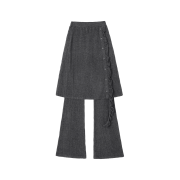 Margarin Fingers Frill Layered Skirt Pants Charcoal