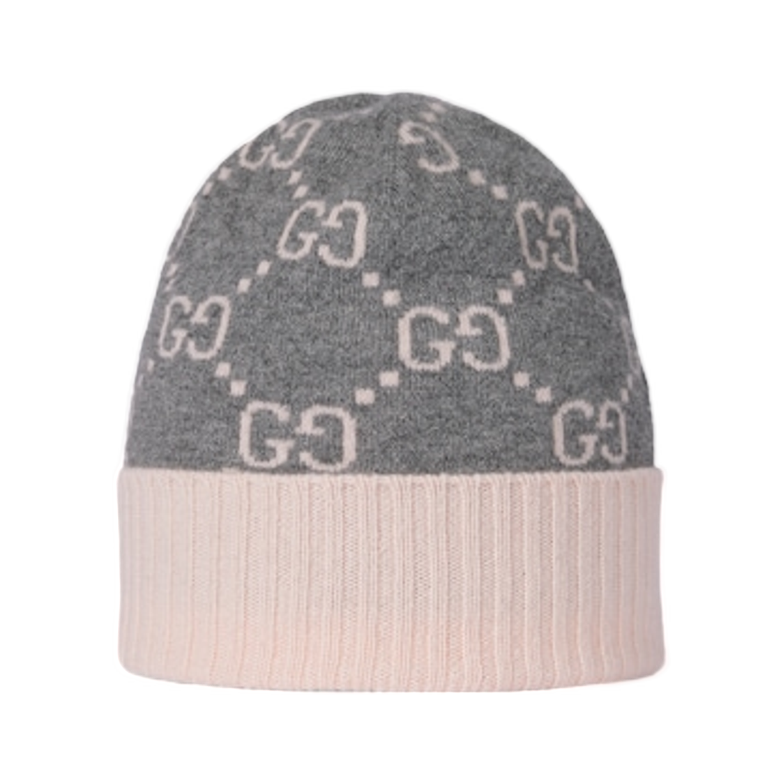 (W) 구찌 GG 캐시미어 자카드 햇 그레이 핑크((W) Gucci GG Cashmere Jacquard Hat Grey Pink) - 2