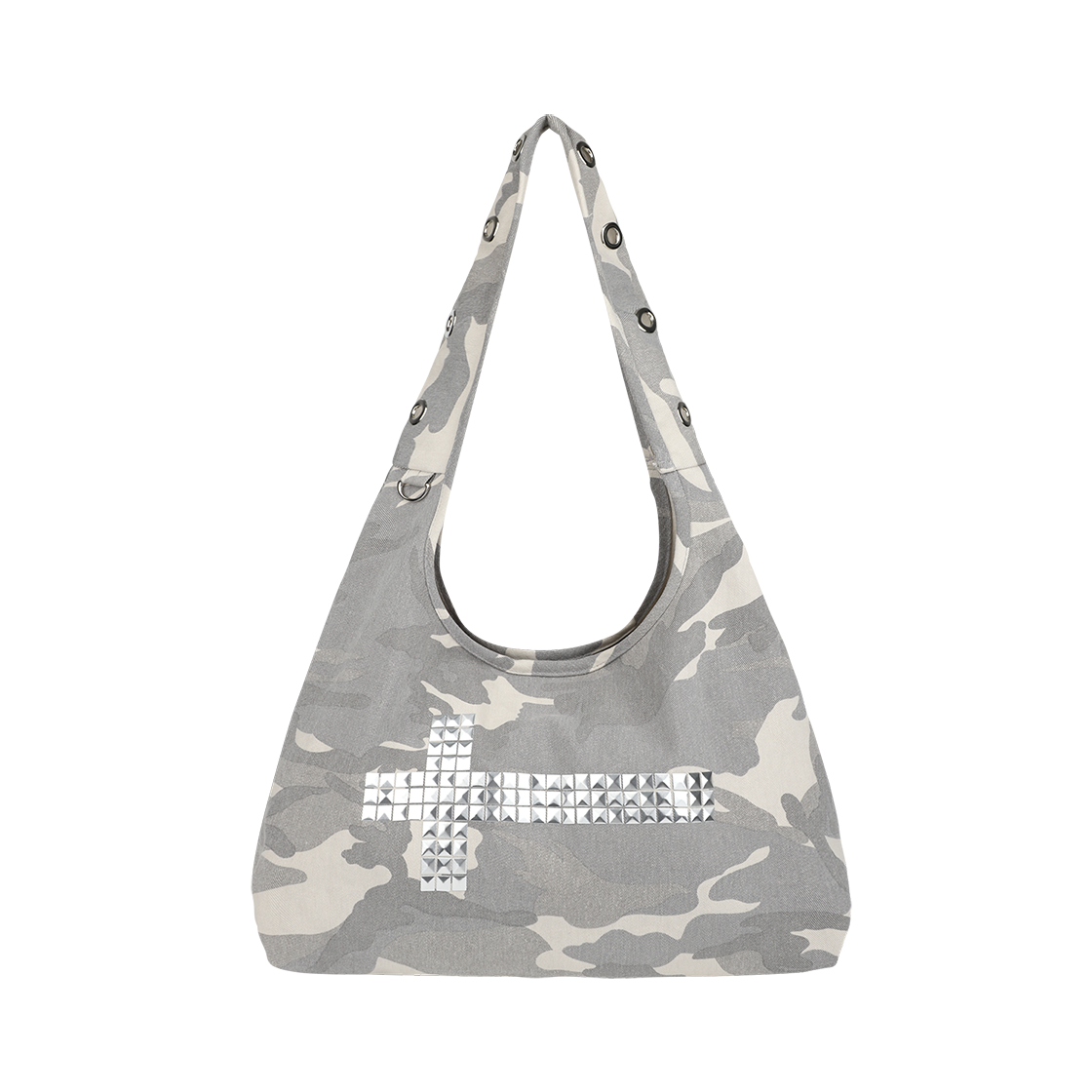25NNFWGOBF002GM NIIER NOR Cross Stud Shoulder Bag Grey Camo