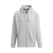 Adidas Essential+ Loose Fit 3S French Terry Full-Zip Hoodie Medium Grey Heather - KR Sizing