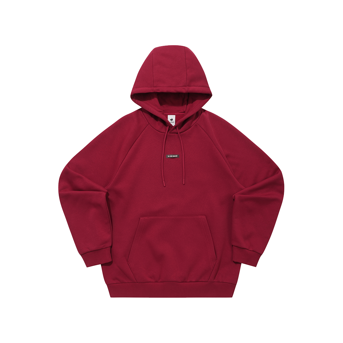 QQ423LHDO2_DRD0 le coq sportif Unisex Essential Brushed Hooded T-Shirt Deep Red