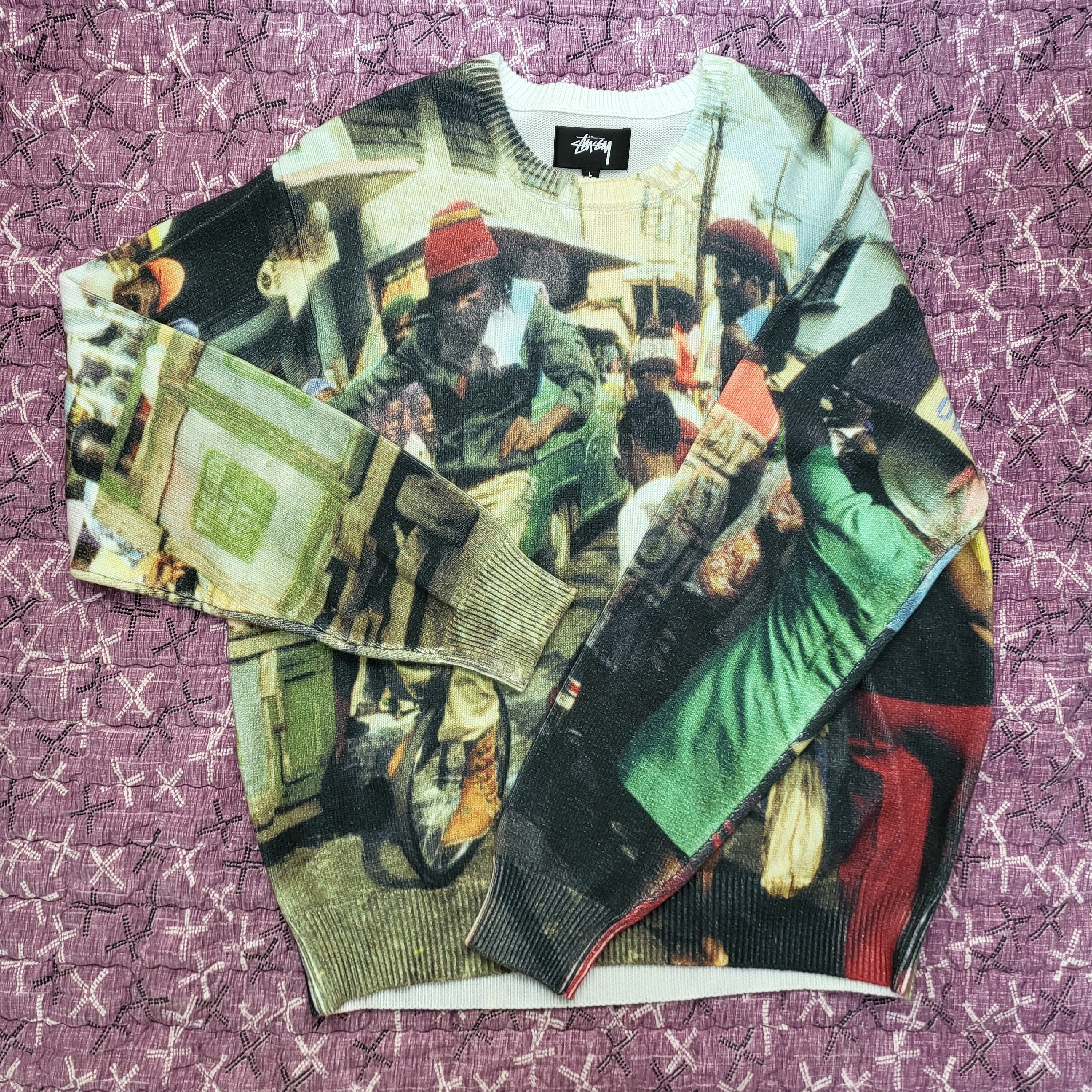 Stussy Peter Tosh Print Sweater Multi 착용 스타일