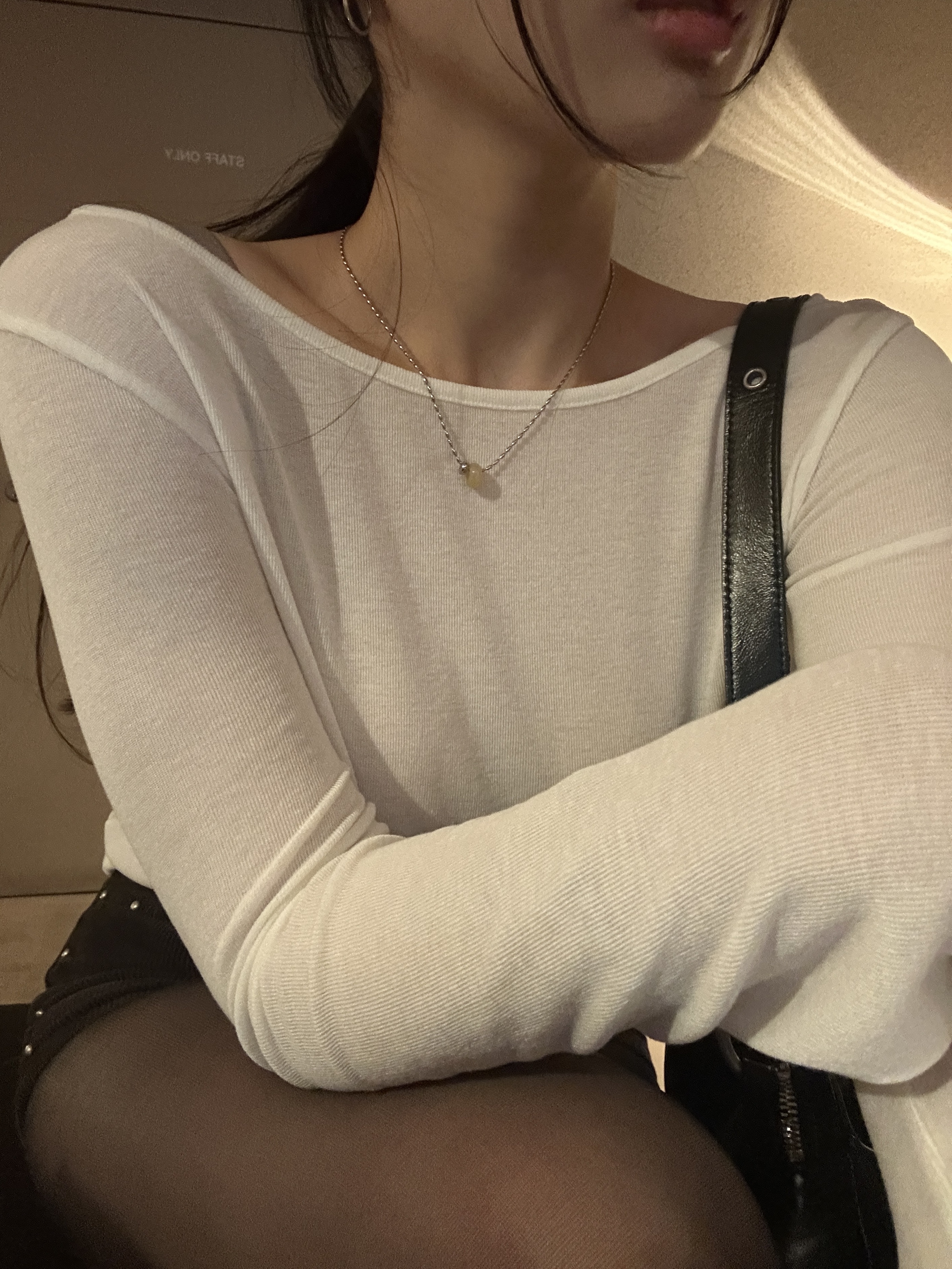 Riomeu Rondel Quartz Chain Necklace Yellow 착용 스타일 - 2