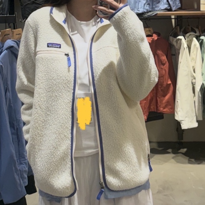 (W) Patagonia Retro Pile Fleece Jacket Natural 착용 스타일