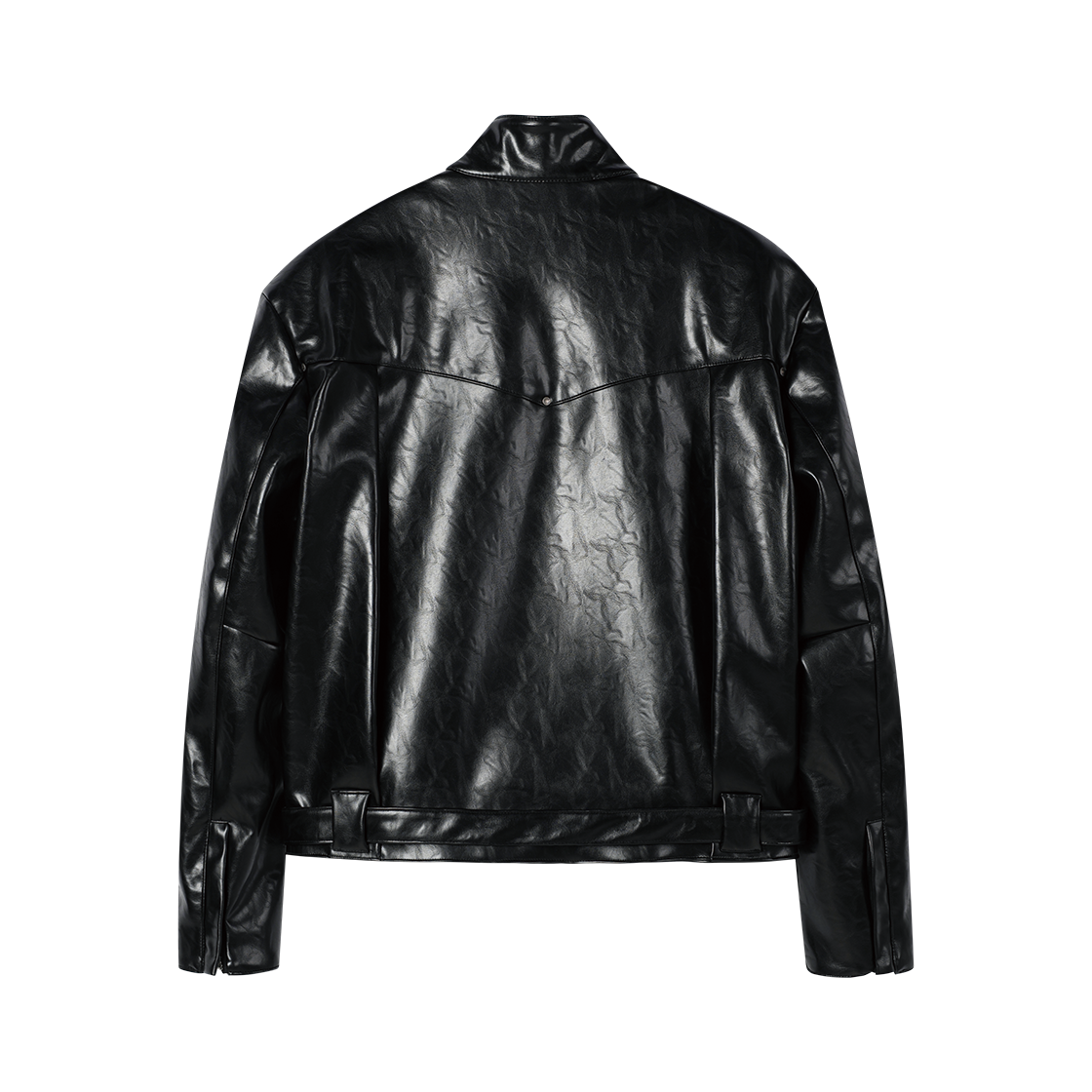 웨슬리휴스턴 옵시디언 딥턱 디테일 레더 자켓 블랙(WESLEY HYUSTON Obsidian Deep Tuck Detail Leather Jacket Black) - 2