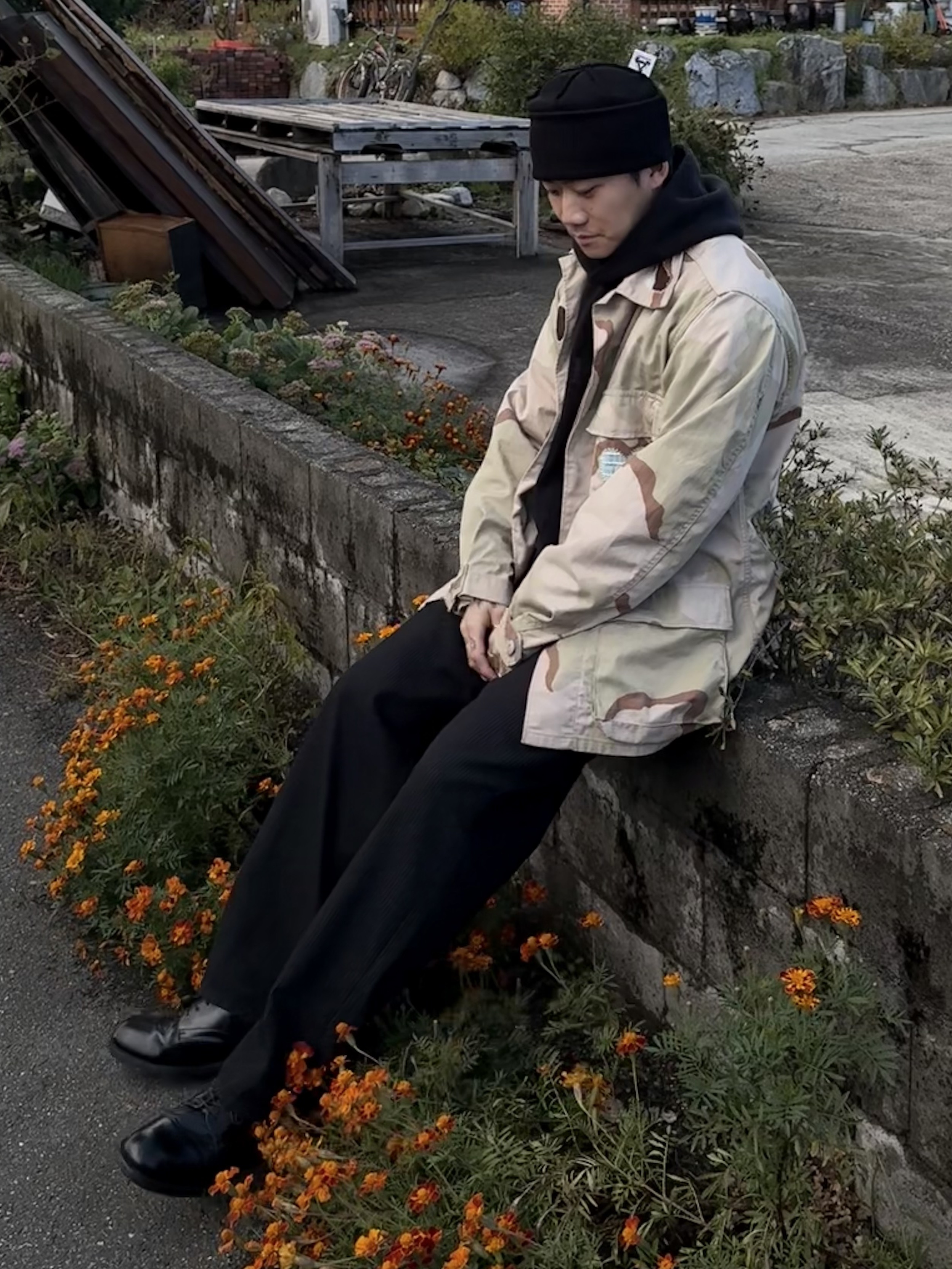 Palace Basically A Beanie Navy - 23FW 착용 스타일