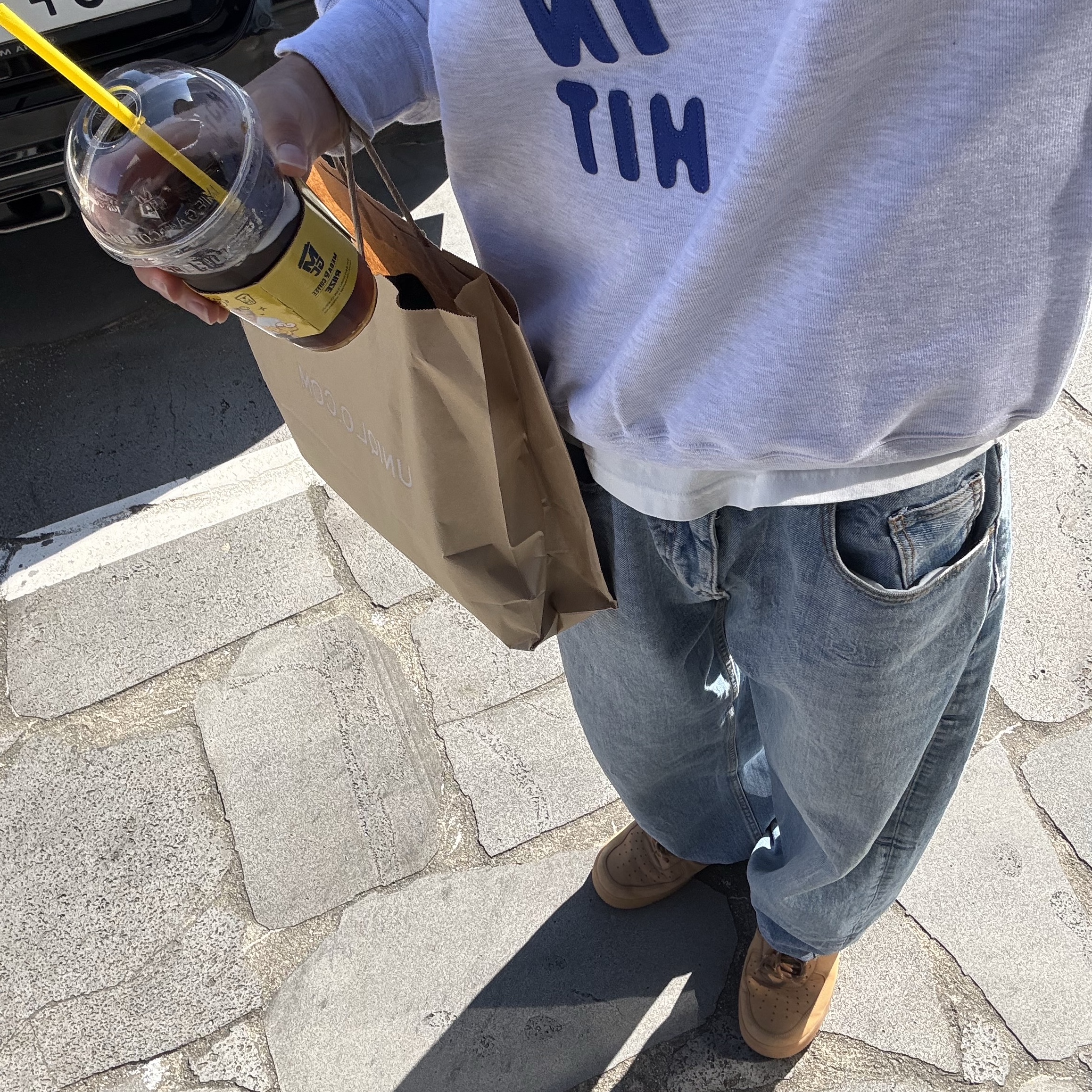 Millo Archive Reflect Curved Pants Light Blue, Nike Air Force 1 '07 WB Flax 착용 스타일