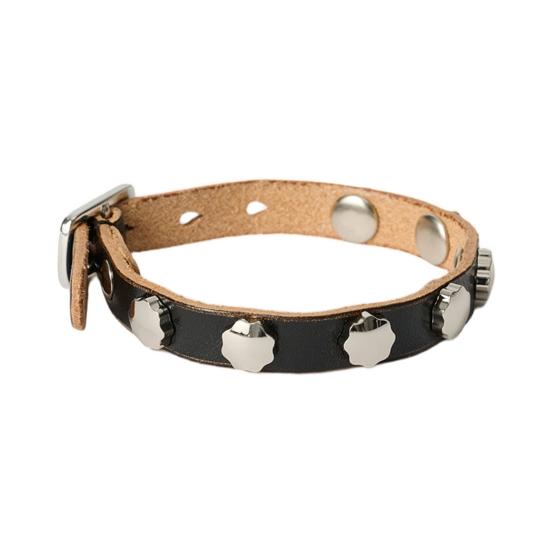 A4258FD (W) Our Legacy Flower Bracelet Deep Black Leather