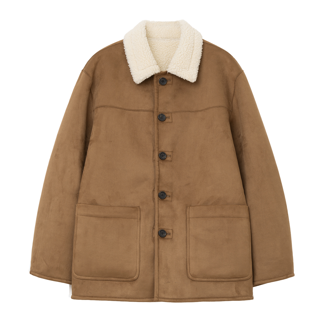 UB2599FU230MBR Uniform Bridge Reversible Shearling Coat Brown