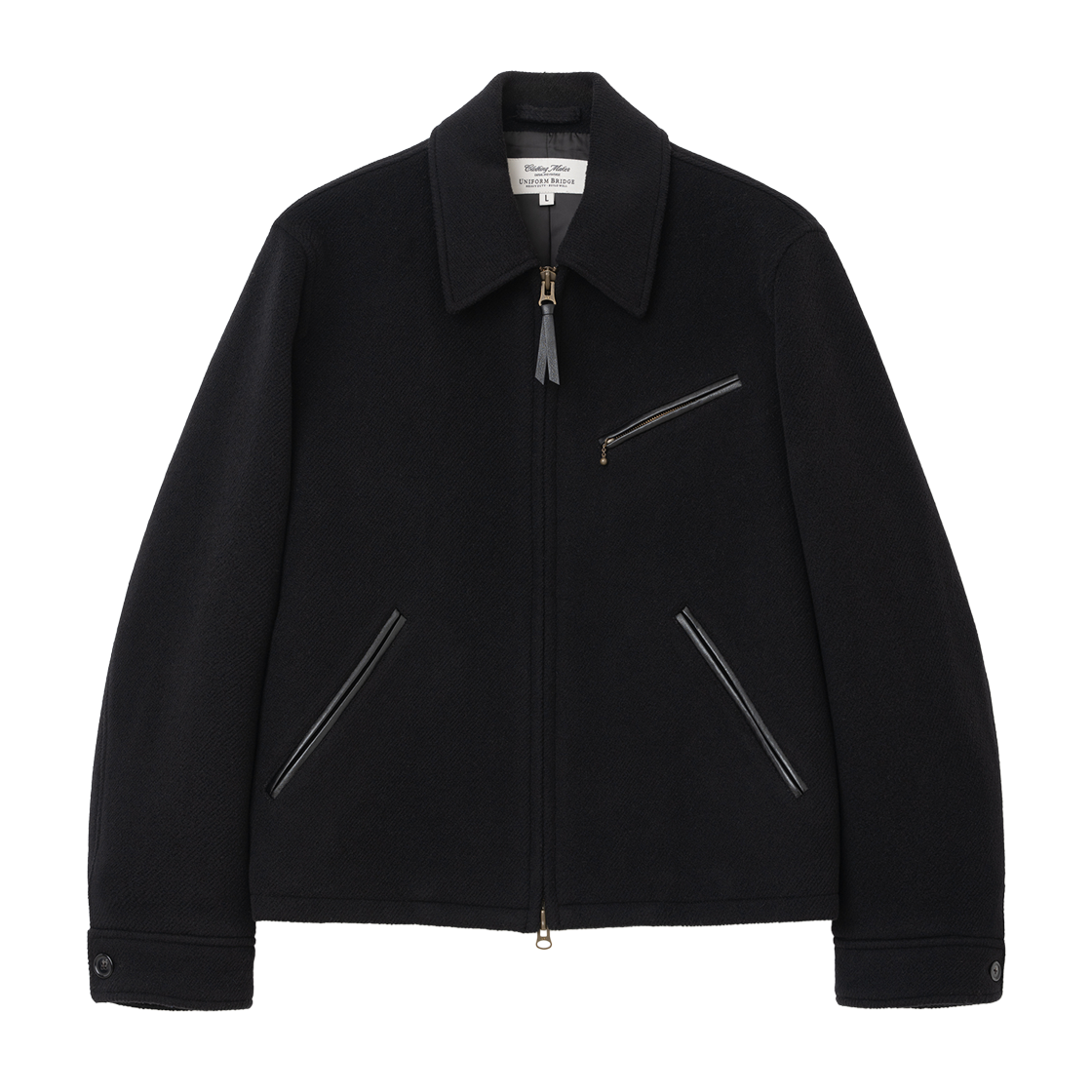 UB2599CT253MBB Uniform Bridge Wool Sport Zip-Up Jacket Black