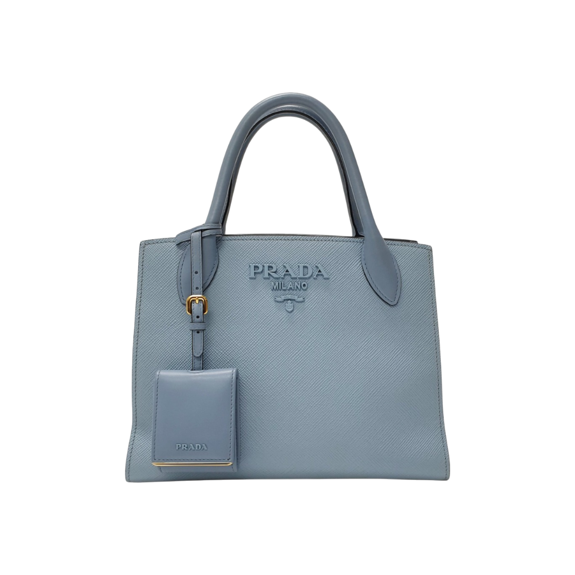 ITIAT3NQV7EP Prada Sky Blue Saffiano Leather Monochrome Tote Bag with Strap