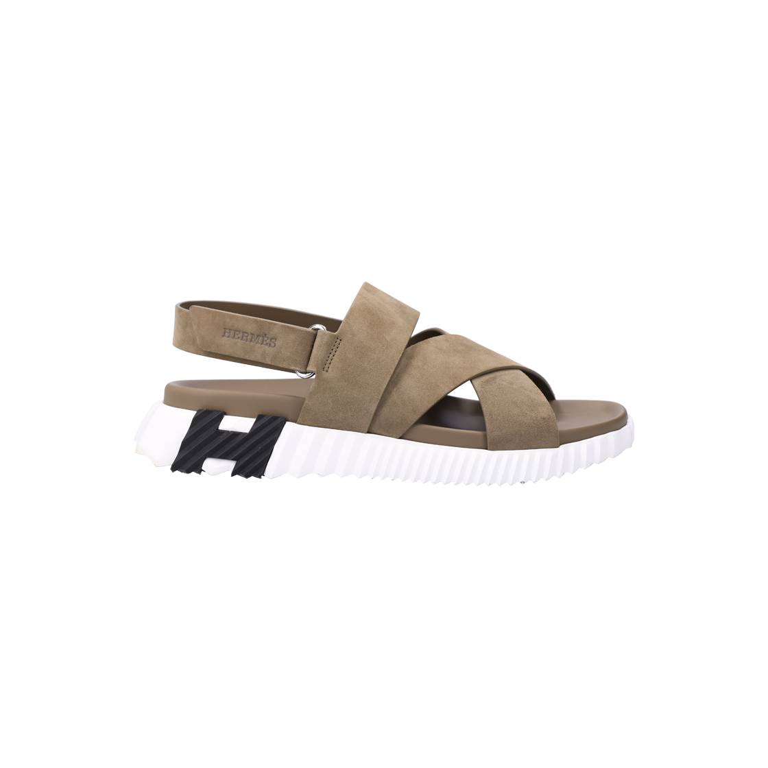IT79AD9JJ9R4 Hermes Electric Sandals Suede Vert Tundra 41.5