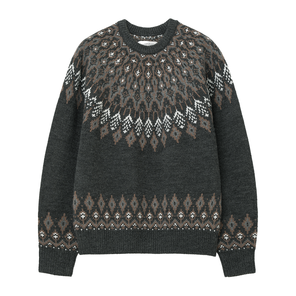 UB2599PO225MCH Uniform Bridge Nordic Crewneck Knit Charcoal