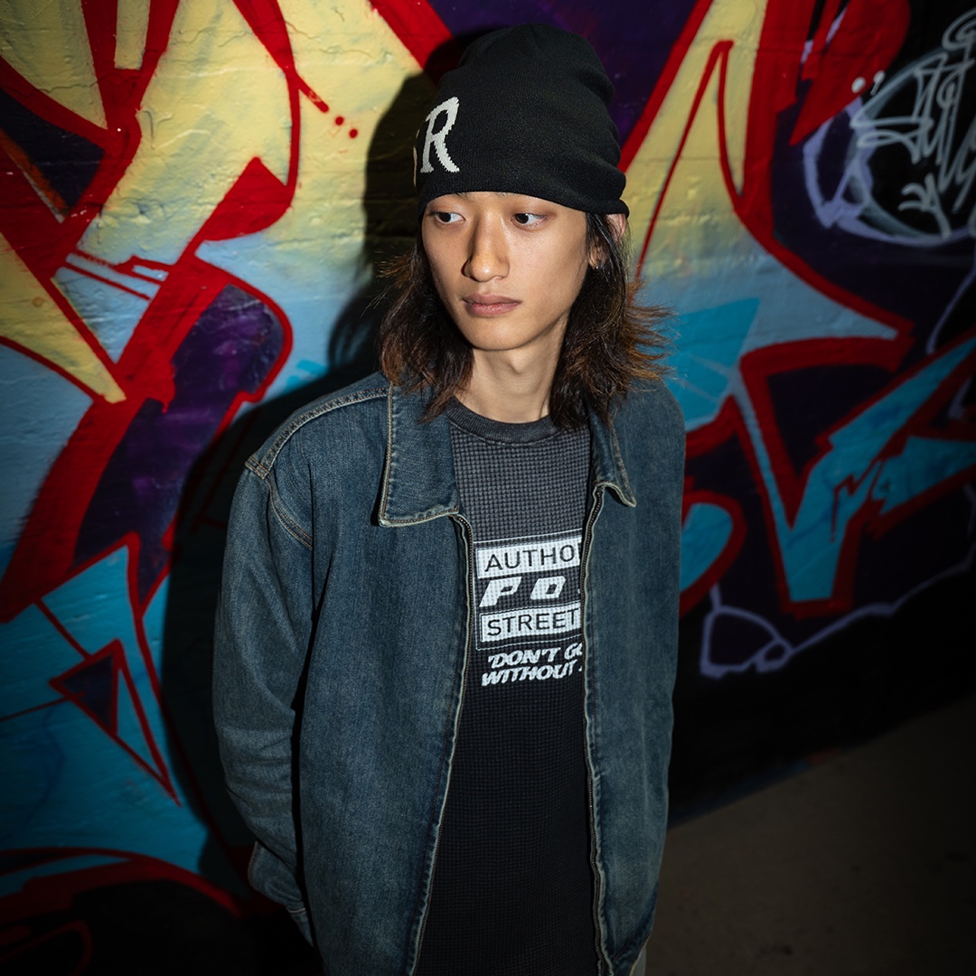 POSR Logo Beanie, POSR Horizon Denim Jacket Vintage Washed 착용 스타일