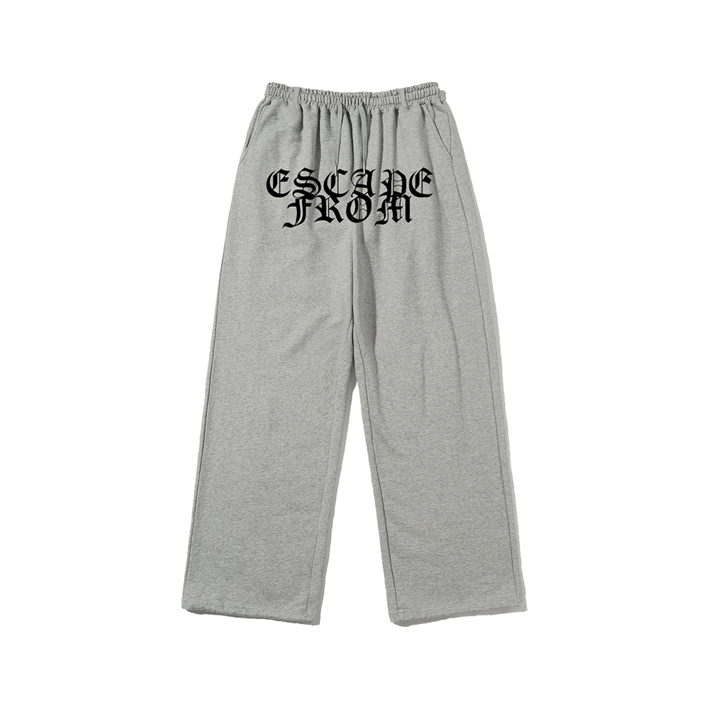 E252SP002GR Escapefrom Lace Cross Print Sweatpants Gray