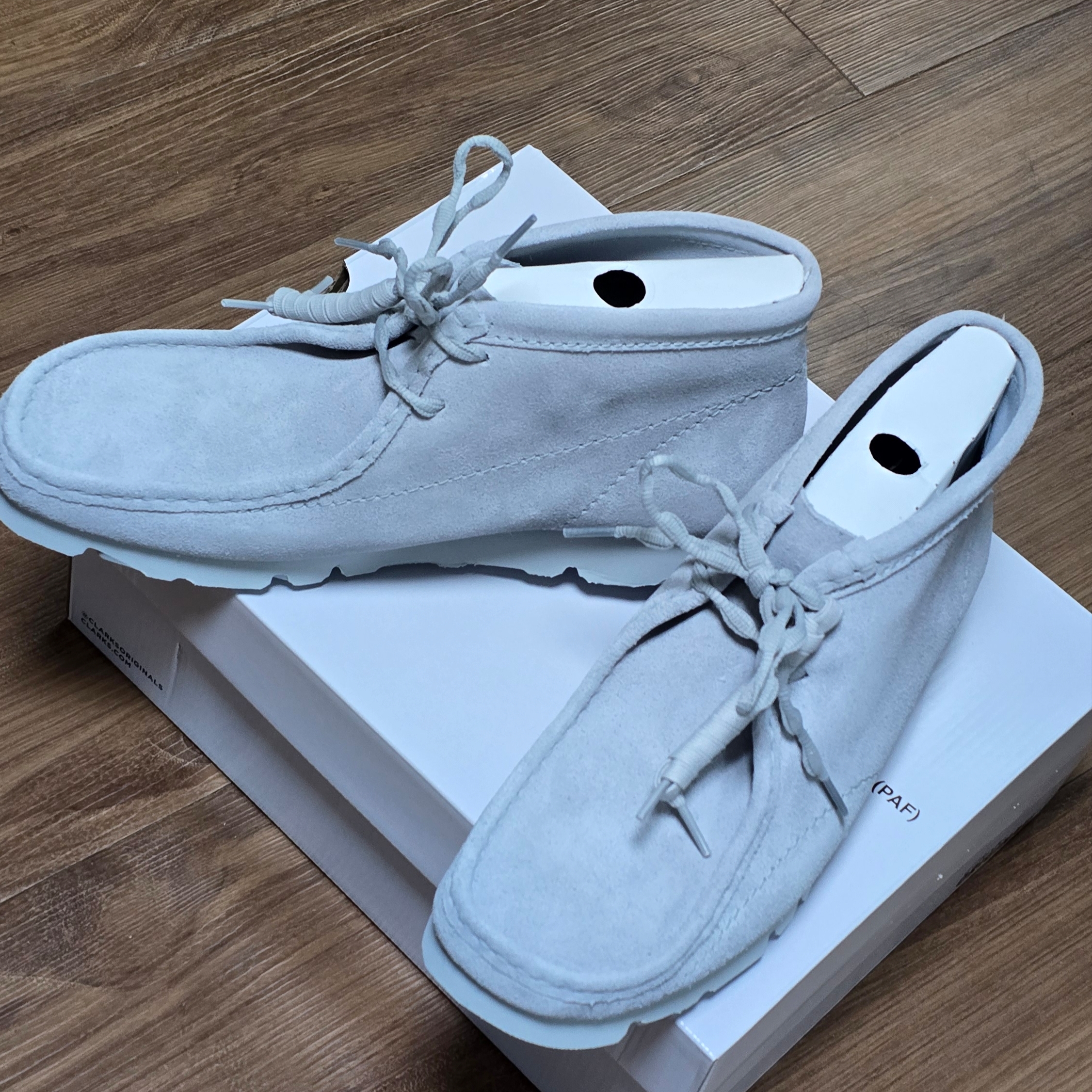 Clarks x Post Archive Faction (Paf) WallabeeBT Grey Blue 착용 스타일 - 2