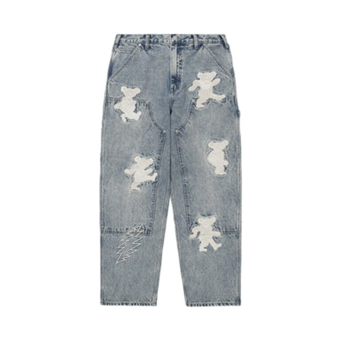 GD253WPA5P01BLW Thisisneverthat x Grateful Dead Lightning Double Knee Pant Washed Blue