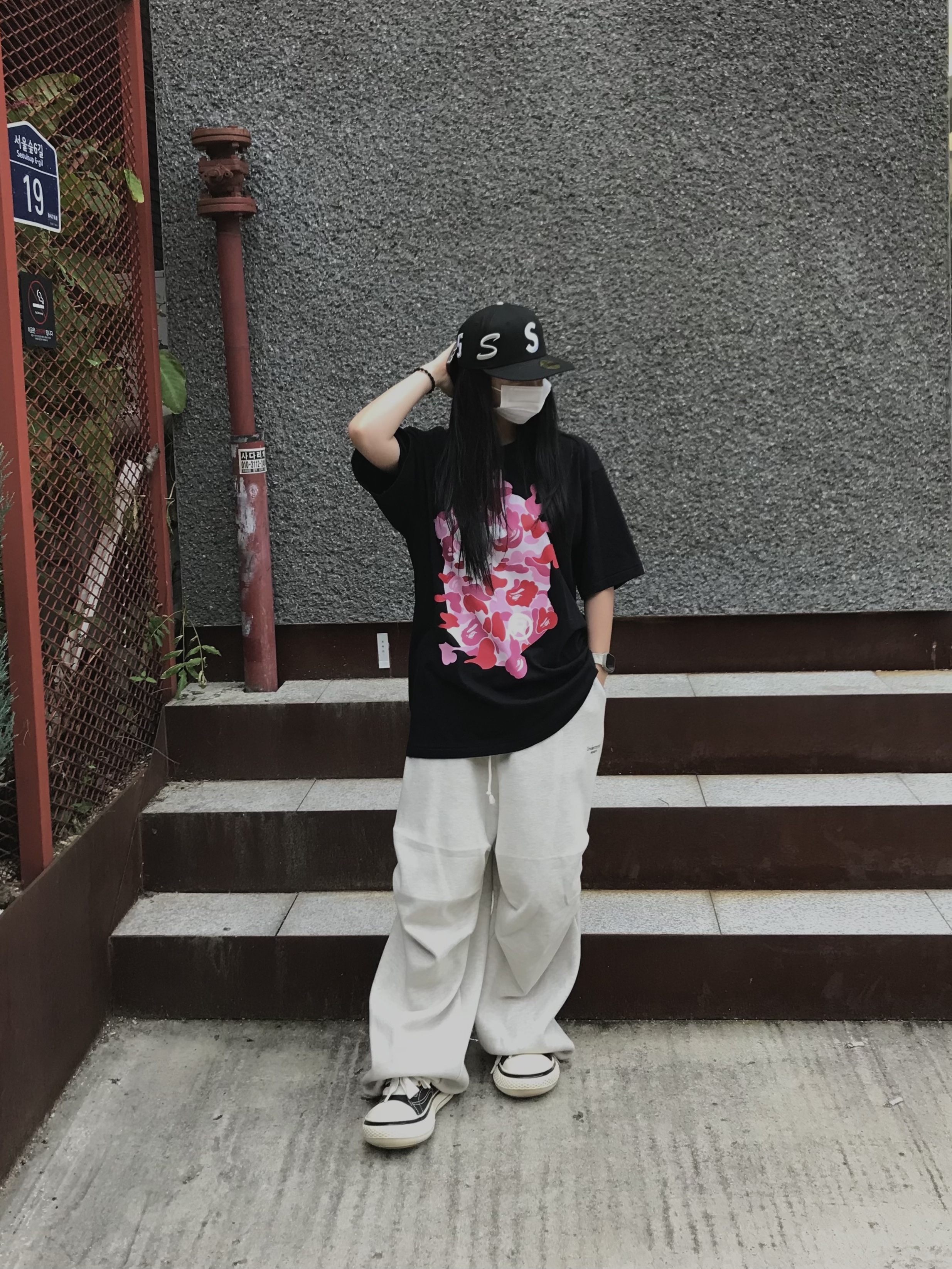 Supreme Multi S Logo New Era Black - 25SS, Old Order x AFGK Canvas Black Green 착용 스타일 - 2
