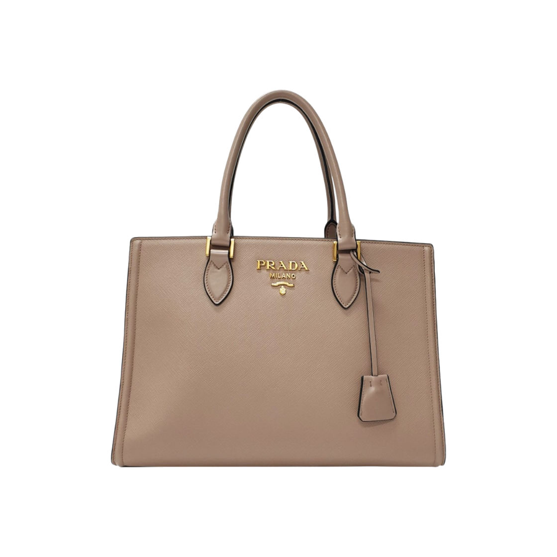 ITJAOB9FECDP Prada Beige Saffiano Tote Bag with Shoulder Strap