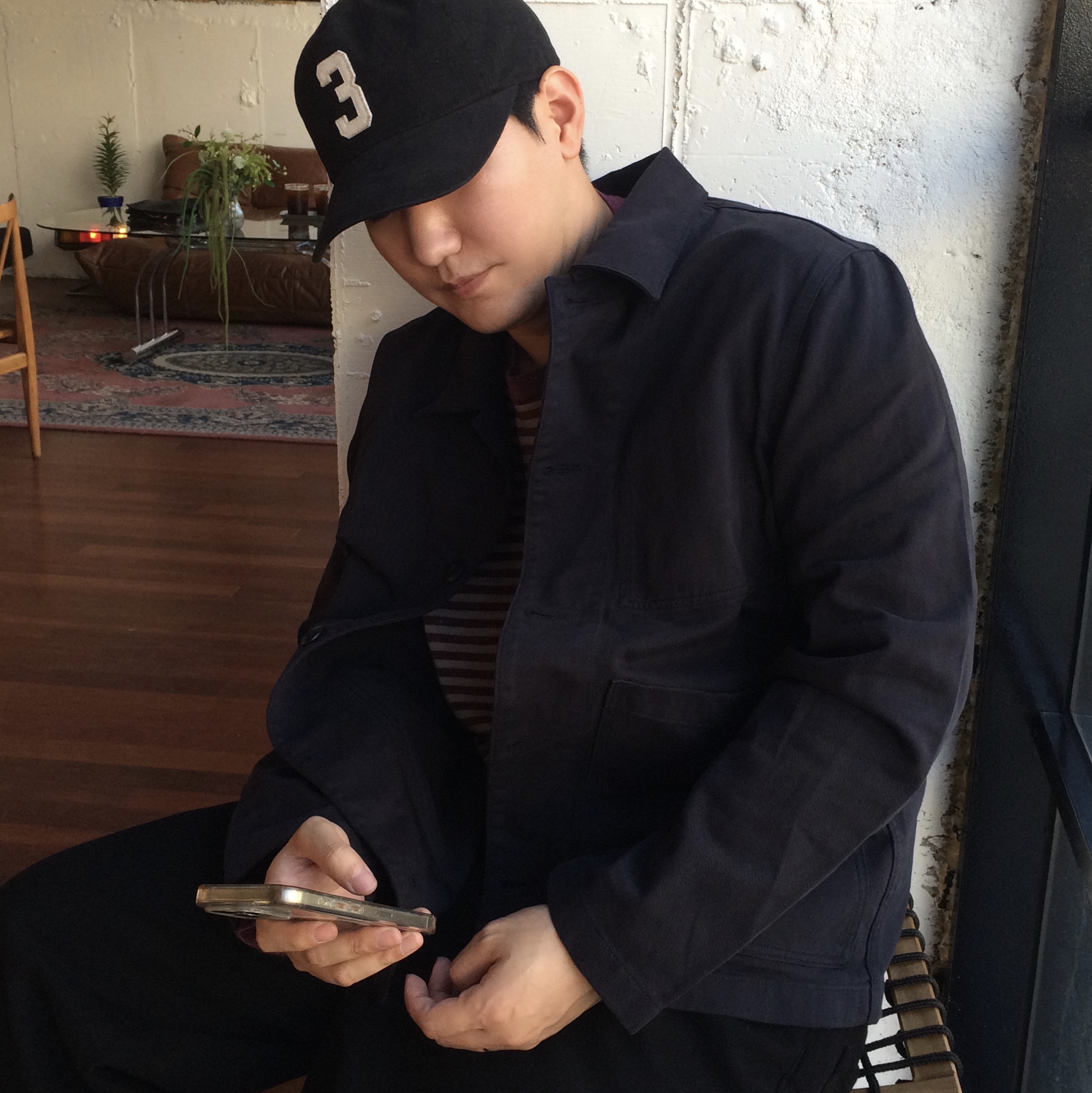 Collect Pieces Three 5 Panel Cap Black 착용 스타일