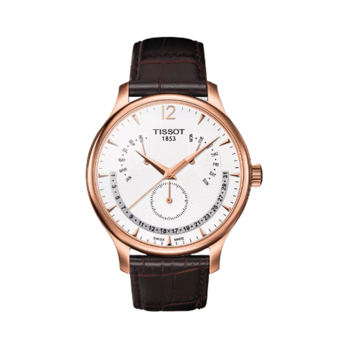 T0636373603700 Tissot Tradition Perpetual Calendar 42mm Quartz Leather Brown Silver